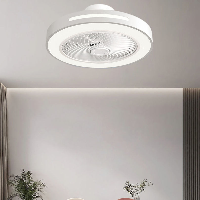 Modern Minimalist Copper LED Flush Mount Ceiling Fan Light
