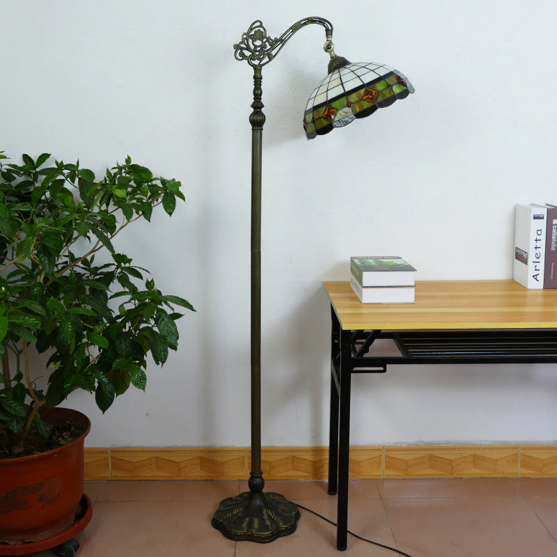 Tiffany Stained Glass Petal Shade Floor Lamp for Home Office  

Illuminate your home office with this stunning Tiffany stained glass petal shade floor lamp. Featuring exquisite craftsmanship and a classic design, this 1-light standing lamp combines beauty