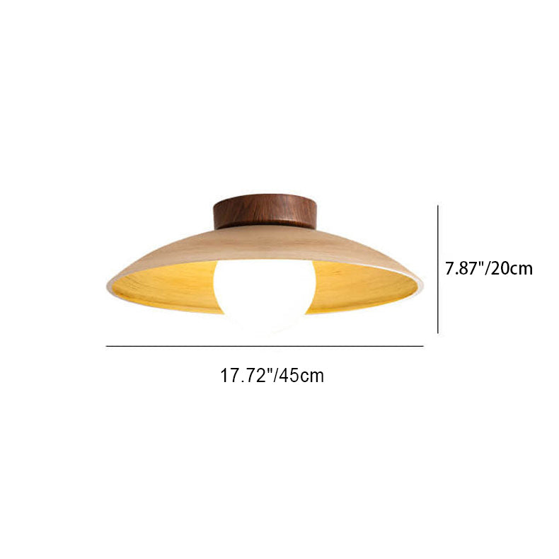 Wabi-Sabi Faux Woodgrain Semi-Flush Mount Ceiling Light - 1-Light Flying Saucer Design

Illuminate your space with our Wabi-Sabi Faux Woodgrain Semi-Flush Mount Ceiling Light. This stylish 1-light fixture combines the timeless beauty of natural wood grain