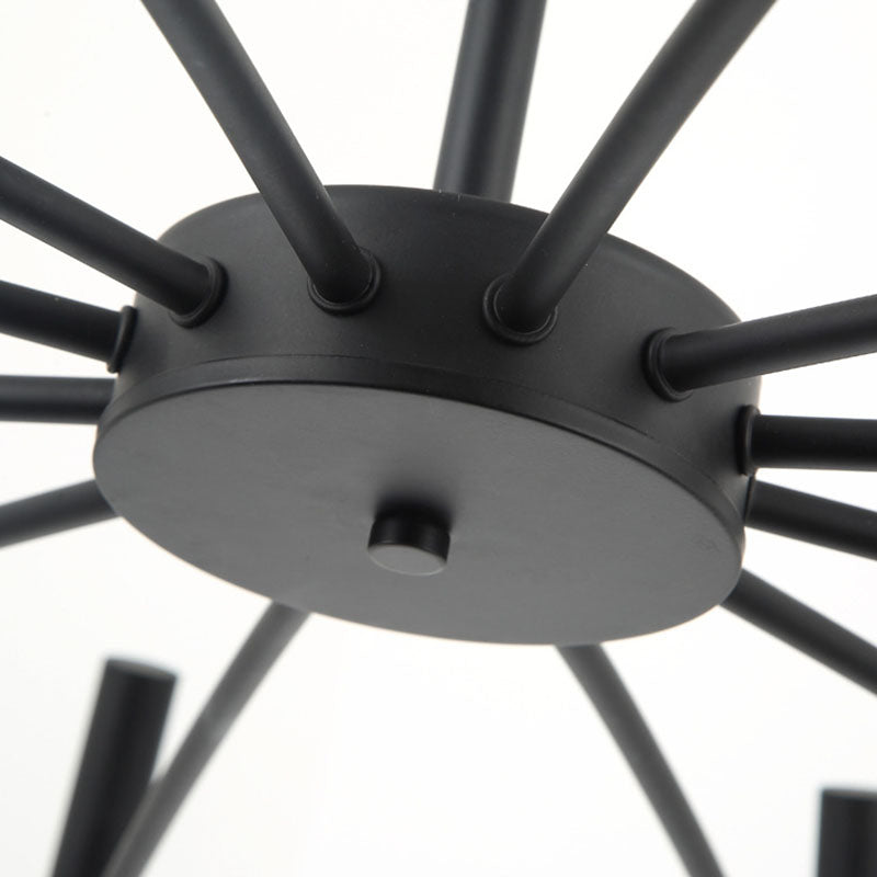 Contemporary Scandinavian Round Radioactive Iron Aluminum Chandelier 12/24 Light for Living Room