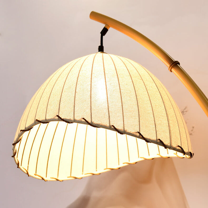 Retro Zen Bamboo Floor Lamp - 1-Light Standing Design for Tranquil Ambiance, Eco-Friendly Lighting, Modern Home Décor, Adjustable Height, Stylish Natural Aesthetic