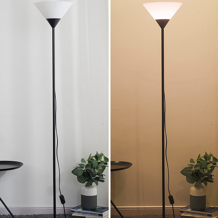 Minimalist Cone Shade Floor Lamp - 1-Light Modern Design, Stylish Lighting for Living Room, Bedroom, and Office