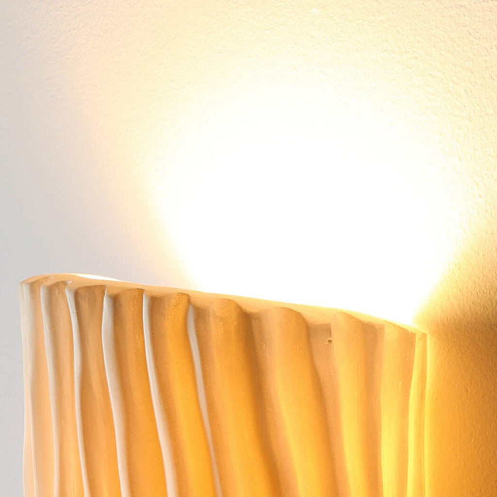 Contemporary Nordic Resin Striped Half Cylinder 2-Light Wall Sconce for Living Room
