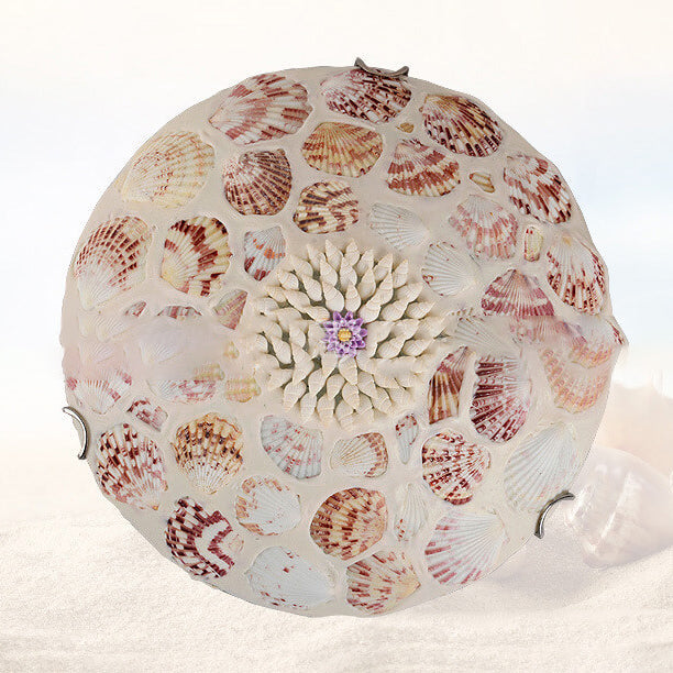 Mediterranean Shell Art LED Flush Mount Ceiling Light