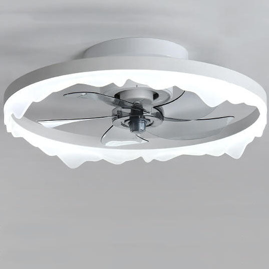 Minimalist Round Acrylic LED Semi-Flush Mount Ceiling Fan Light