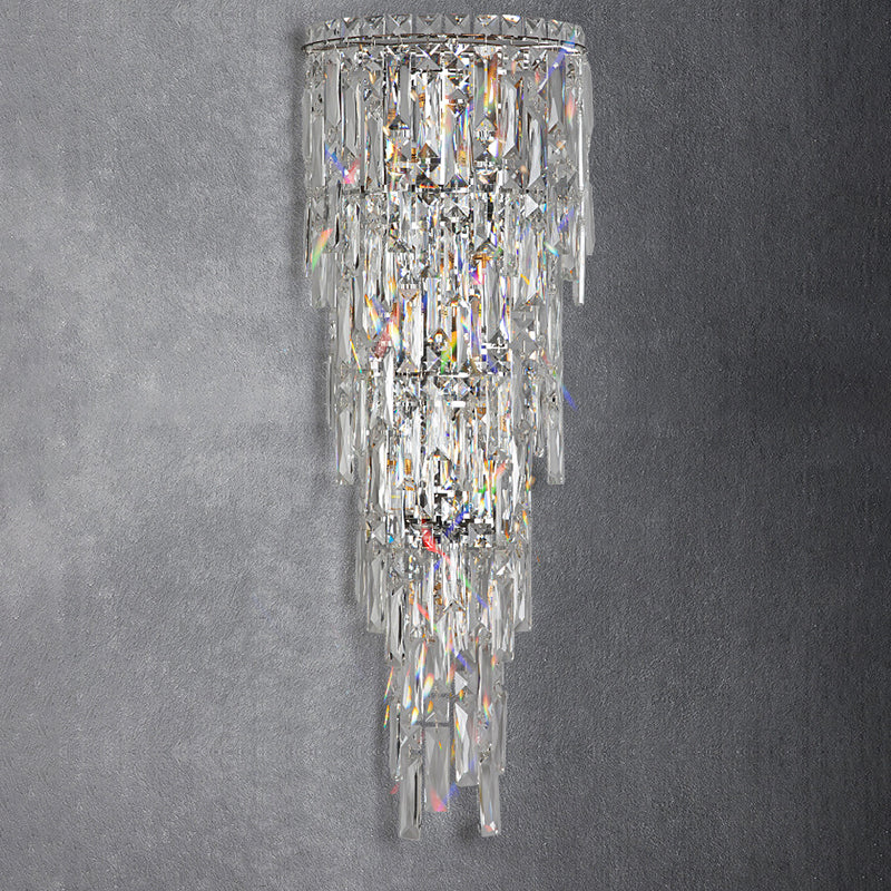 Contemporary Luxury Crystal Tassel Wall Sconce - 1-Light for Living Room