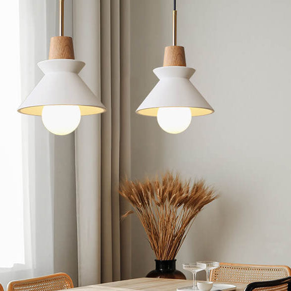 Nordic Minimalist Macaron Wood Cement Pendant Light - 1-Light Design for Modern Home Decor
