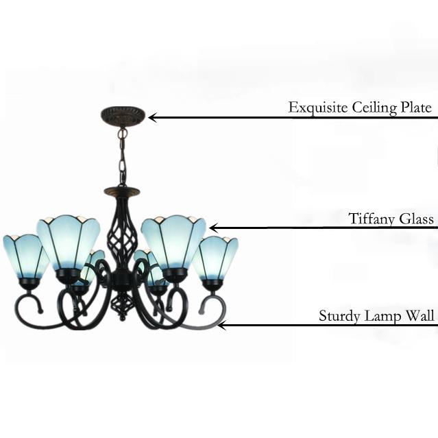European Creative Tiffany Glass Chandelier - 3/5/6/8 Lights для дома, интерьера, освещения, стильный дизайн, уникальные светильники, ручная работа, декоративное освещение.