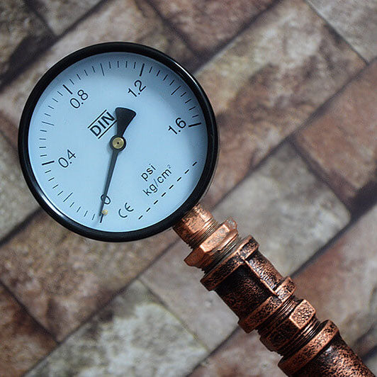 Industrial Steampunk Copper Water Pipe Floor Lamp - 2-Light Design