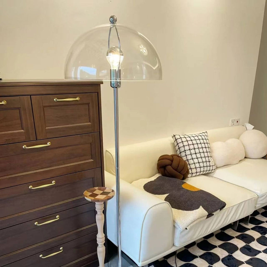 Creative Retro Mushroom Design Floor Lamp - 1-Light Acrylic Standing Lamp