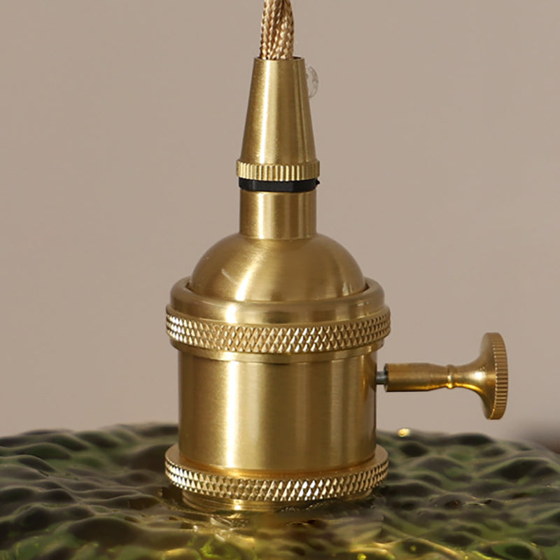 Vintage Lotus Leaf Brass Pendant Light - 1-Light Fixture for Living Room