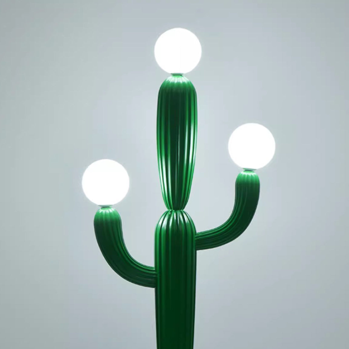 Contemporary Cactus Resin Glass 3-Light Floor Lamp for Living Room