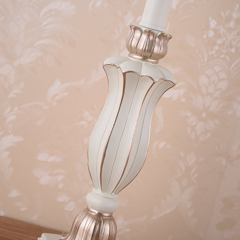 Traditional European Court Table Lamp - 1-Light Resin Fabric for Bedroom Décor