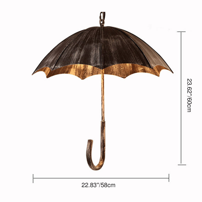 Contemporary Industrial Round Iron 5-Light Umbrella Chandelier - Living Room Lighting Decor