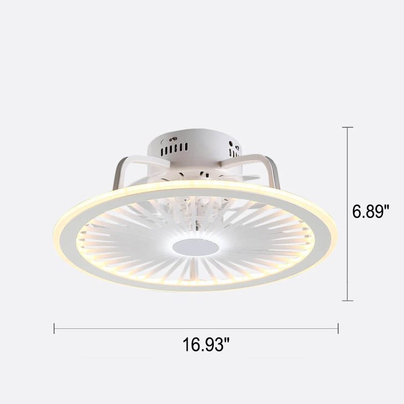 Slim Round LED Ceiling Fan Light - Modern ABS Flush Mount Design
