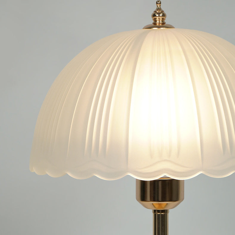 Contemporary Nordic Iron Glass Dome Table Lamp - 1-Light Nightstand Lamp for Bedroom