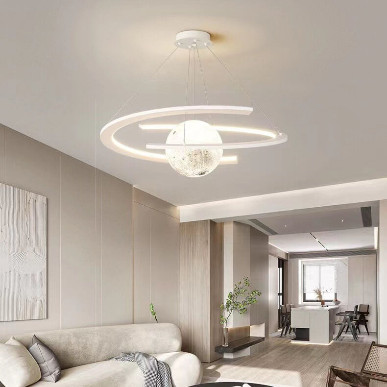 Nordic Minimalist Kids Wrought Iron Planet LED Chandelier, Modern Children’s Light Fixture, Space Planet Decor, Bedroom Ceiling Lamp, Adjustable Height Pendant, Creative Lighting for Nursery, Playroom, Kids’ Room, Energy-Efficient LED, Unique Planetary De