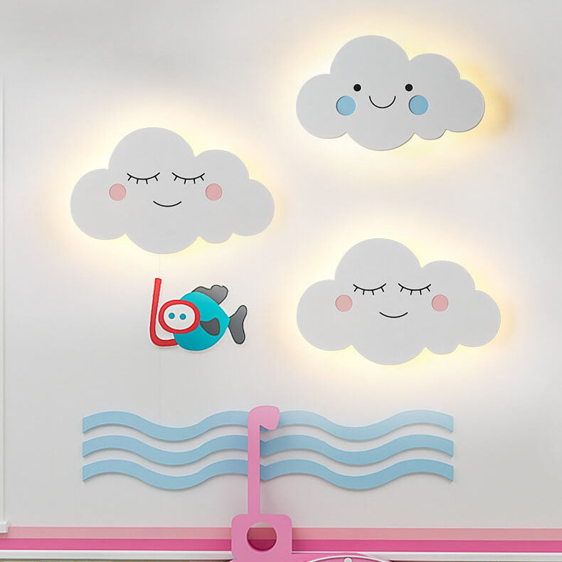 Nordic Creative Clouds Iron Emoji LED Kids Wall Sconce Lamp | Decorative Lighting for Children's Room | Playful Cloud Design | Bright LED Wall Light | Modern Nursery Decor | Fun Bedroom Wall Fixture | Cute Night Light for Kids | Unique Gift for Children |