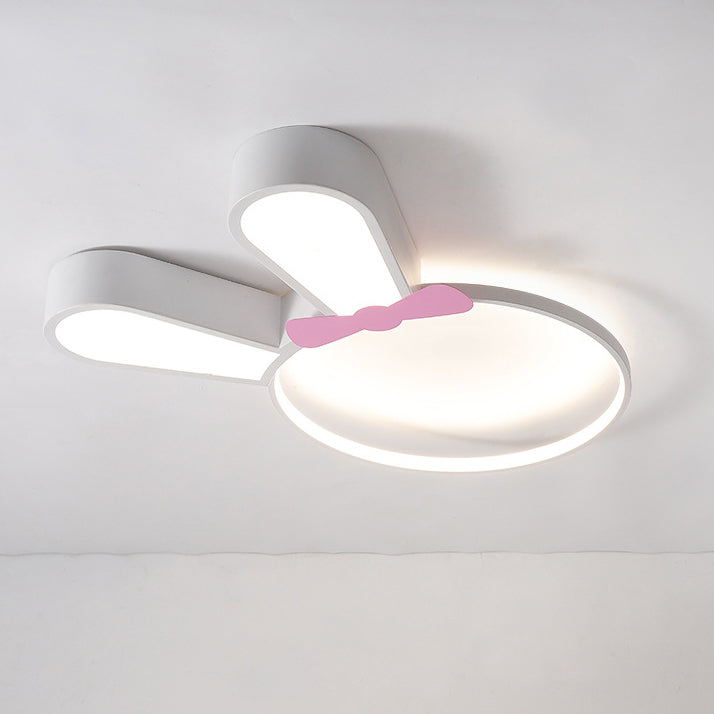 Contemporary Kids Rabbit LED Flush Mount Ceiling Light, Acrylic Bedroom Lighting Fixture, Cute Animal Decor for Children's Room, Modern Flushmount Lighting for Nursery, Playroom, Bedroom Decor, Adjustable Brightness Kids Light, Energy-Efficient Rabbit Lig