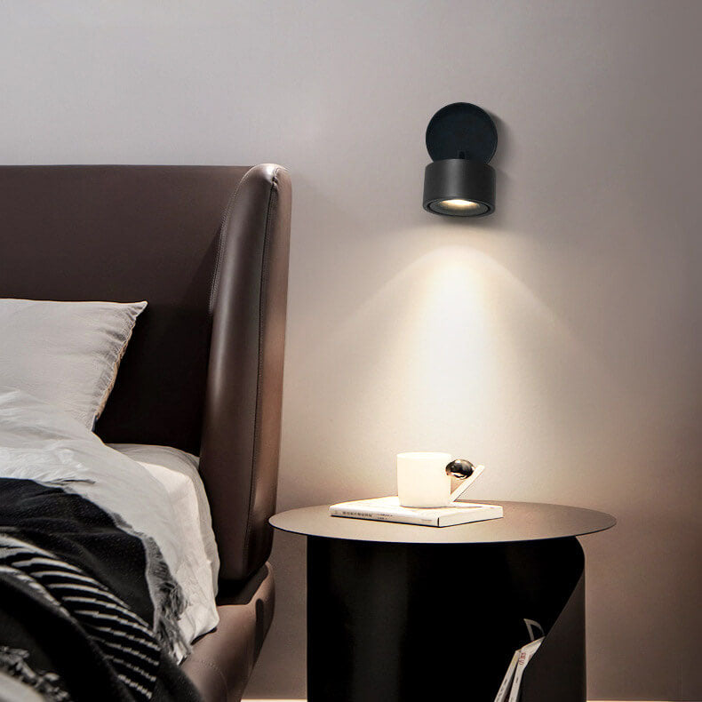 Modern Minimalist Round Aluminium Rotatable Folding LED Wall Sconce for Living Room & Bedroom