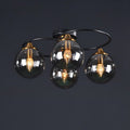 Mid-Century Iron Frame Magic Bean Glass Shade Semi-Flush Mount Ceiling Light 4/6-Light for Living Room
