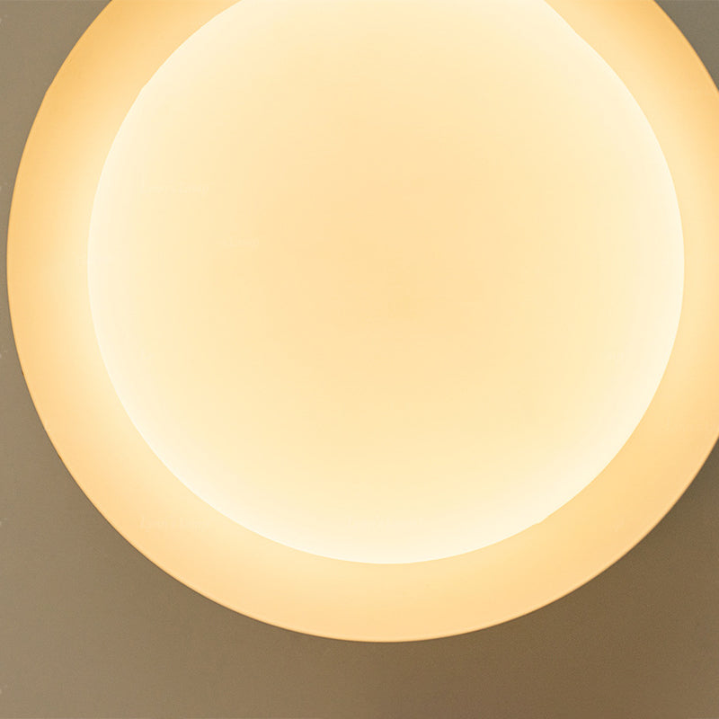 Contemporary Scandinavian LED Semi-Flush Mount Ceiling Light - Geometric Semicircle Shade for Living Room