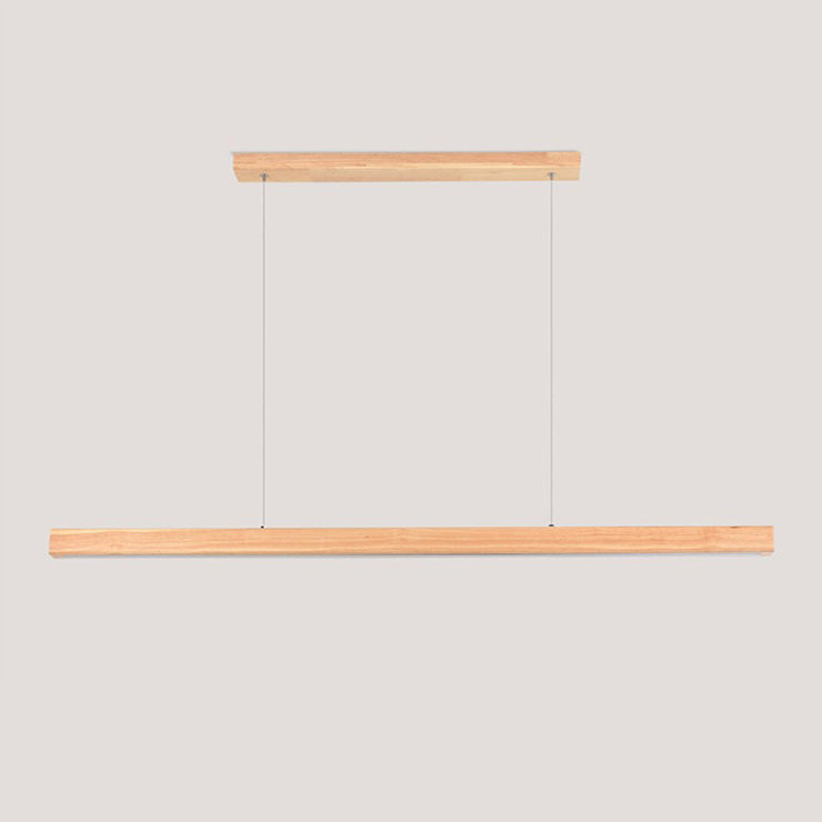 Contemporary Nordic Rubber Wood Acrylic LED Island Light Chandelier for Dining Room