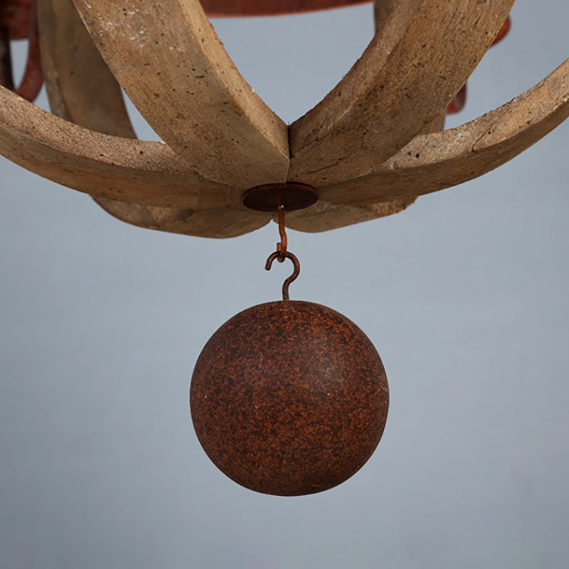 Rustic Round Branch Candle Holder Chandelier - 5/6/8 Light Wooden Iron Decor for Living Room