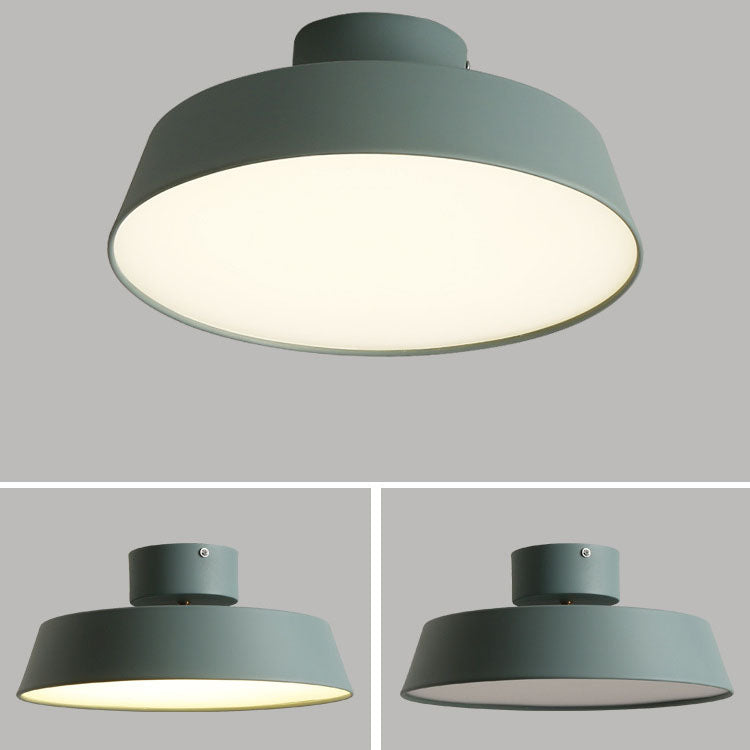 Contemporary Scandinavian Round Iron LED Flush Mount Ceiling Light