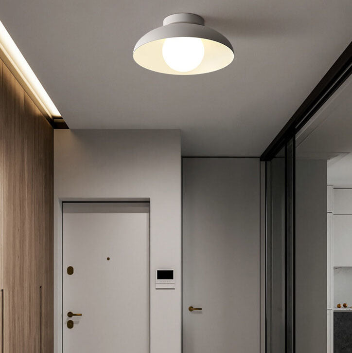 Contemporary Nordic Wabi-Sabi Iron Glass Semi-Flush Mount Light