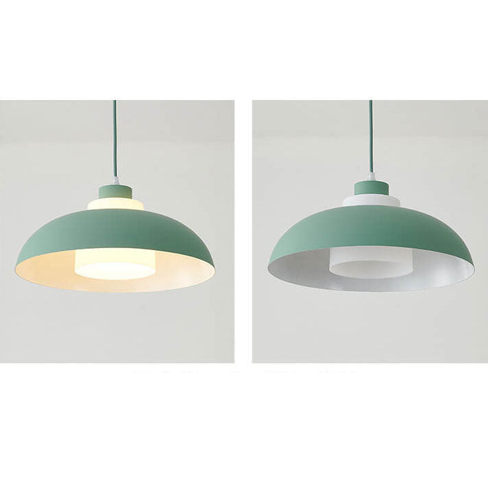 Modern Macaron Acrylic Aluminum Pendant Light - 1-Light Fixture