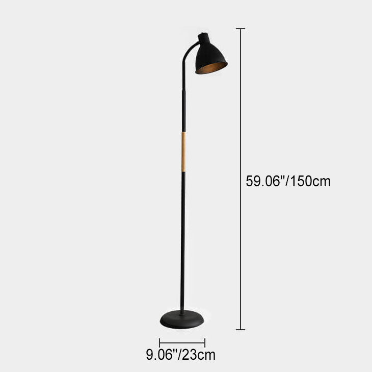 Modern Minimalist Iron Cone Floor Lamp - 1-Light Standing Lamp for Living Room & Bedroom