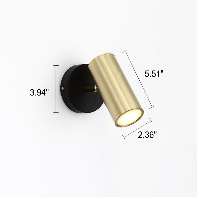 Modern Simplicity Cylindrical Spotlight 1-Light Reading Wall Sconce Lamp