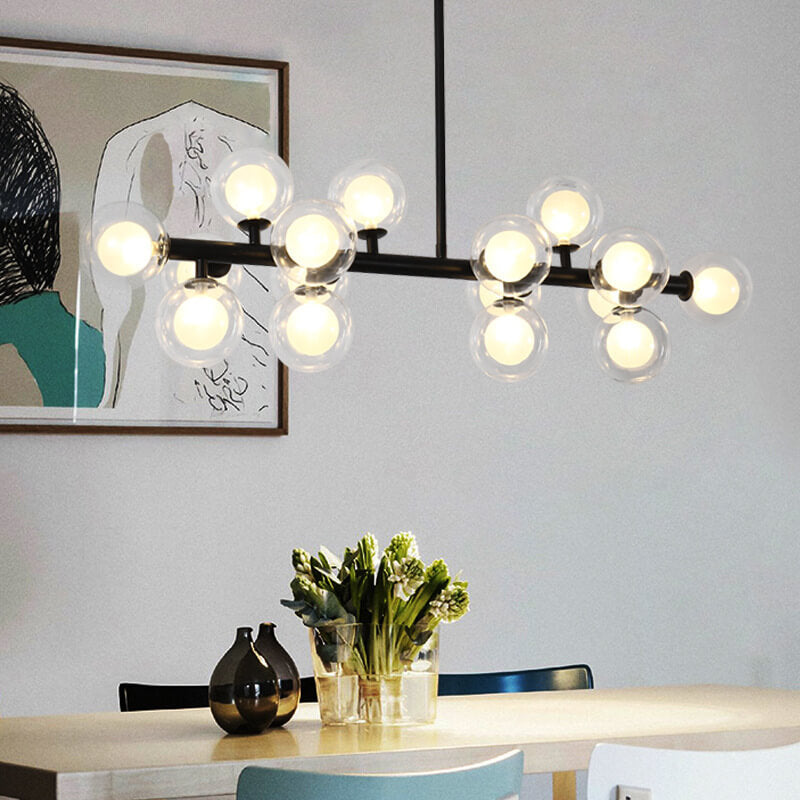 Modern Luxury Magic Bean Chandelier - 16-Light Iron Glass Ball Pendant for Dining Room