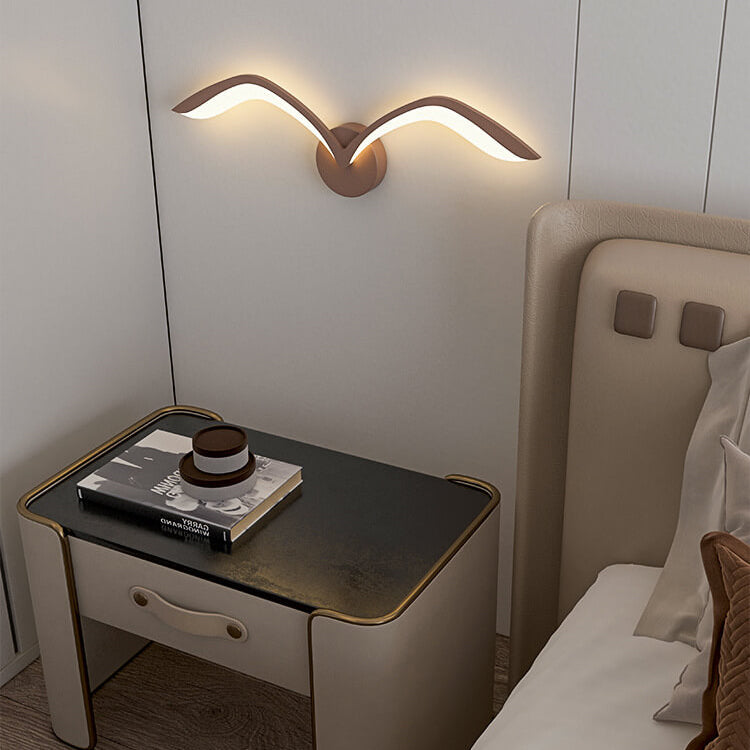 Nordic Minimalist Seagull Acrylic LED Wall Sconce Lamp - Modern Lighting Design, Energy-Efficient, Home Décor, Scandinavian Style, Adjustable Brightness
