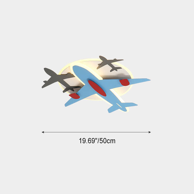 Contemporary Aircraft Shape Flush Mount Ceiling Light for Kids, Creative Iron Acrylic Aluminum LED Cartoon Design, Modern Children's Room Lighting Fixture, Stylish Aviation-Themed Light for Nursery and Playroom, Energy-Efficient Kids Ceiling Lamp, Unique