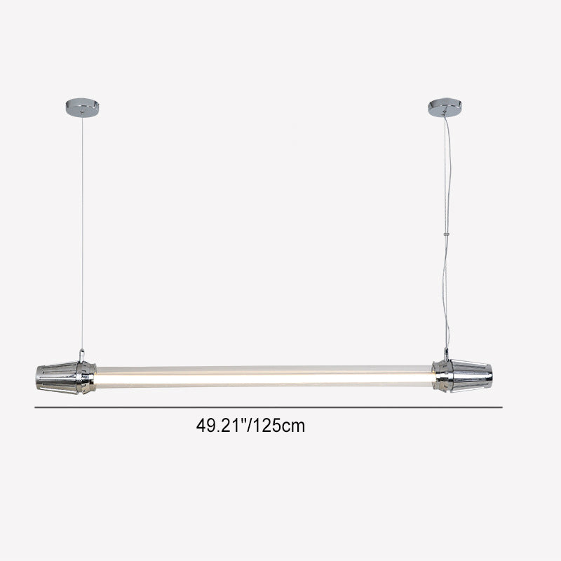 Contemporary Industrial LED Island Chandelier - Strip Aluminum & Acrylic Design for Dining Room