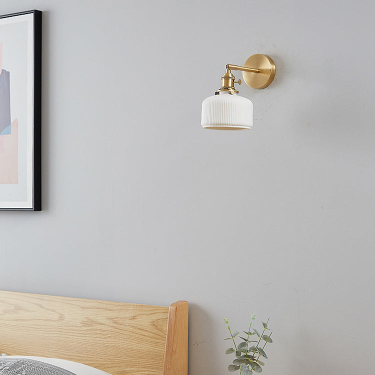 Modern Minimalist Striped Ceramic Wall Sconce Light