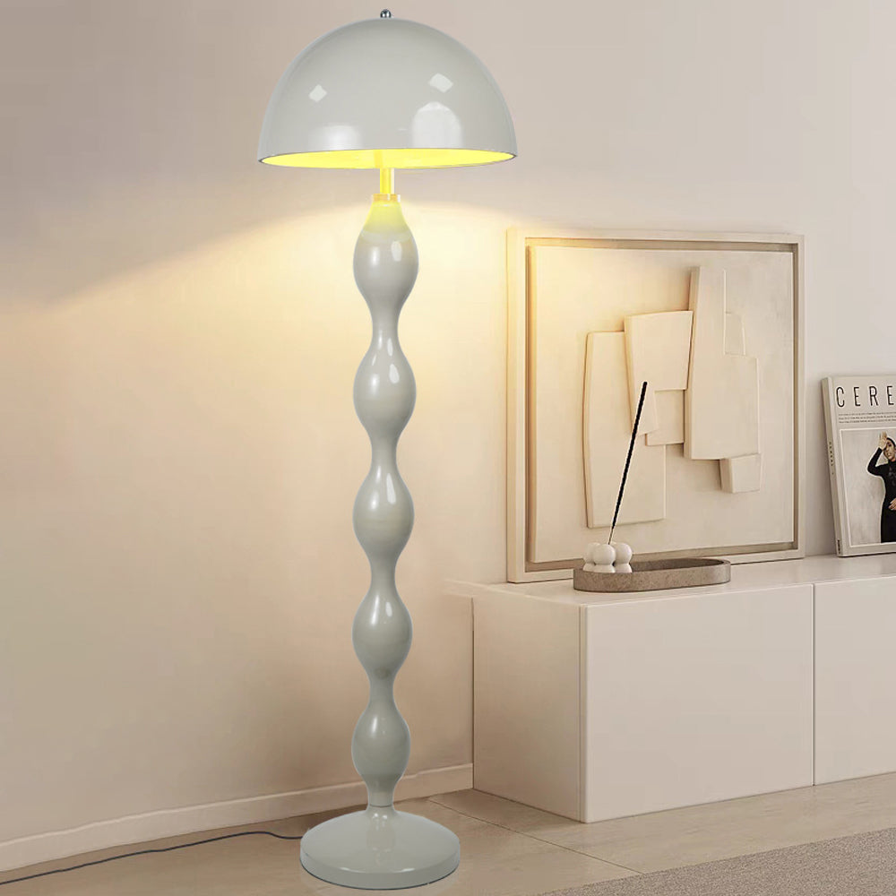 Contemporary Scandinavian Iron Mushroom Shade 1-Light Floor Lamp for Bedroom