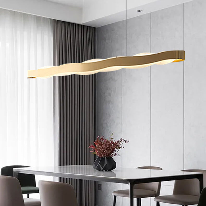 Modern Luxury Stainless Steel LED Chandelier - Long Bar Design with Acrylic Accents for Elegant Lighting