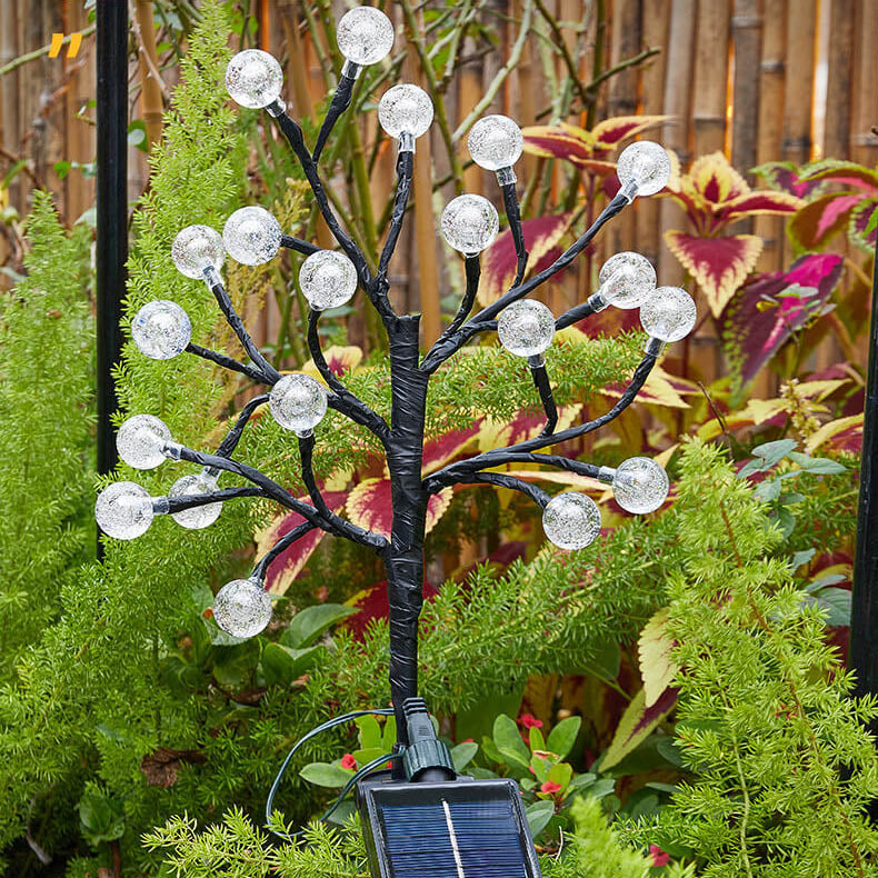 Solar Modern ABS Crystal Branch Outdoor LED Light - Decorative Ground Plug Design