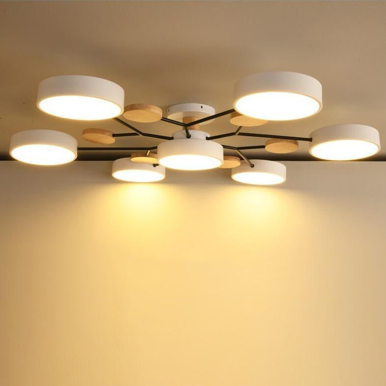 Contemporary Scandinavian Round Molecule Branch LED Ceiling Light for Living Room