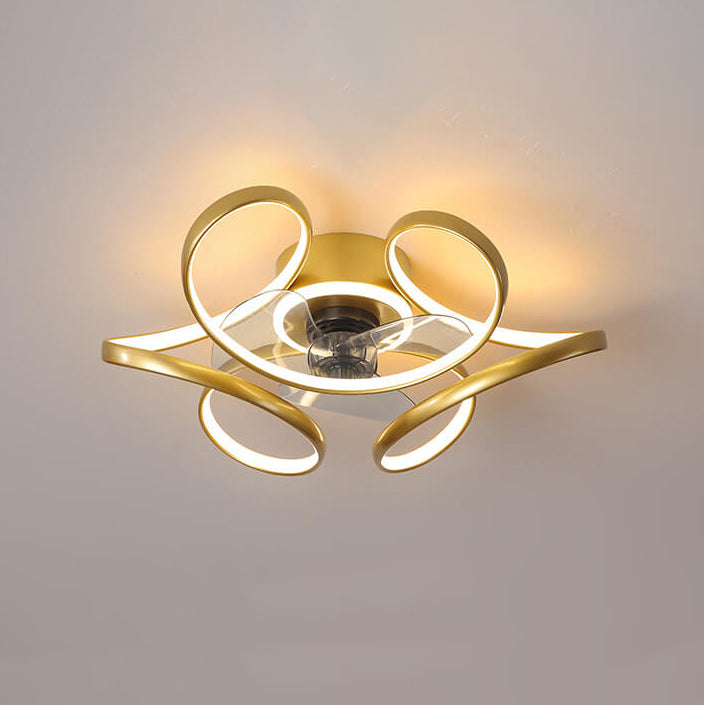 Simple Creative LED Flush Mount Fan Light - Modern Ceiling Fixture, Energy Efficient, Stylish Design, Home Lighting Solution