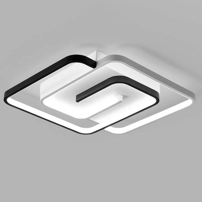 Modern Square Aluminum LED Semi-Flush Mount Ceiling Light