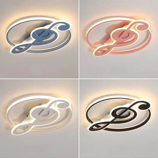 Nordic Creative Music Notes Design LED Flush Mount Ceiling Light, Modern Ceiling Lighting, Decorative LED Light Fixture, Unique Music Themed Home Decor, Stylish Flush Mount Lights for Living Room, Bedroom and Dining Room, Energy Efficient Ceiling Light, C