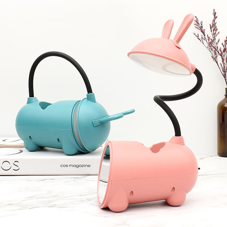 Cartoon Rabbit LED Touch USB Desk Lamp - Creative Pen Holder Night Light