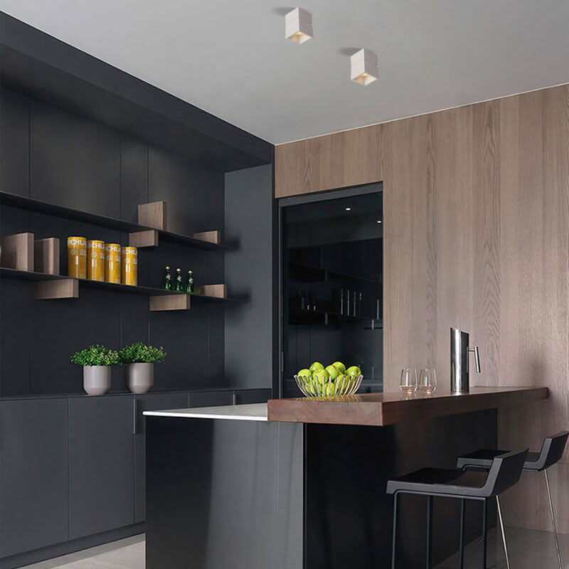 Modern Black & White Foldable LED Semi-Flush Mount Light