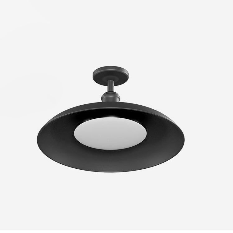 Contemporary Scandinavian Carbonized Steel Waterproof Semi-Flush Mount Light for Outdoor Patio