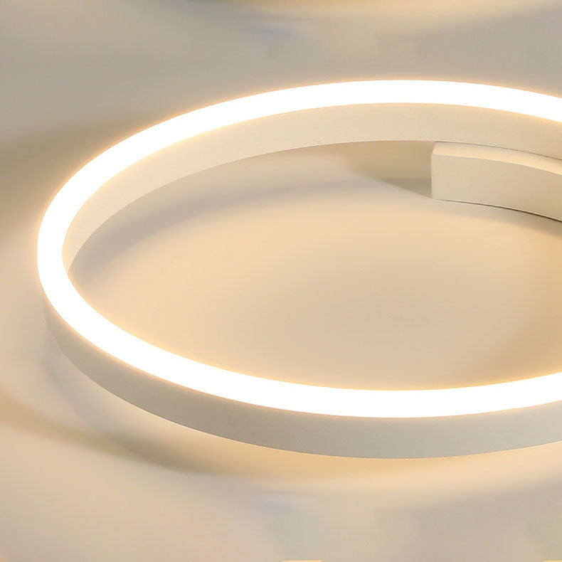 Modern Minimalist LED Flush Mount Ceiling Light – Acrylic & Aluminum Circle Ring for Living Room