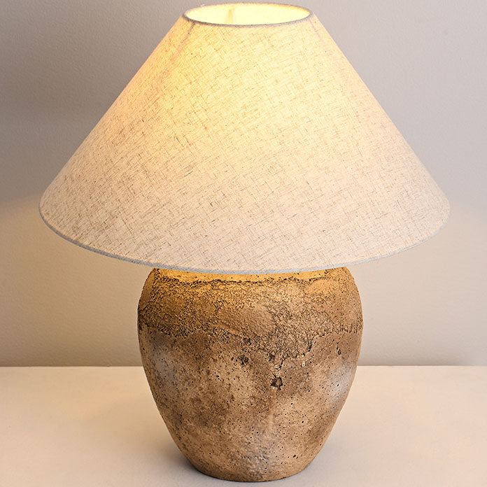 Modern Shabby Chic Cone Fabric Ceramic Jar Table Lamp - 1-Light for Bedroom